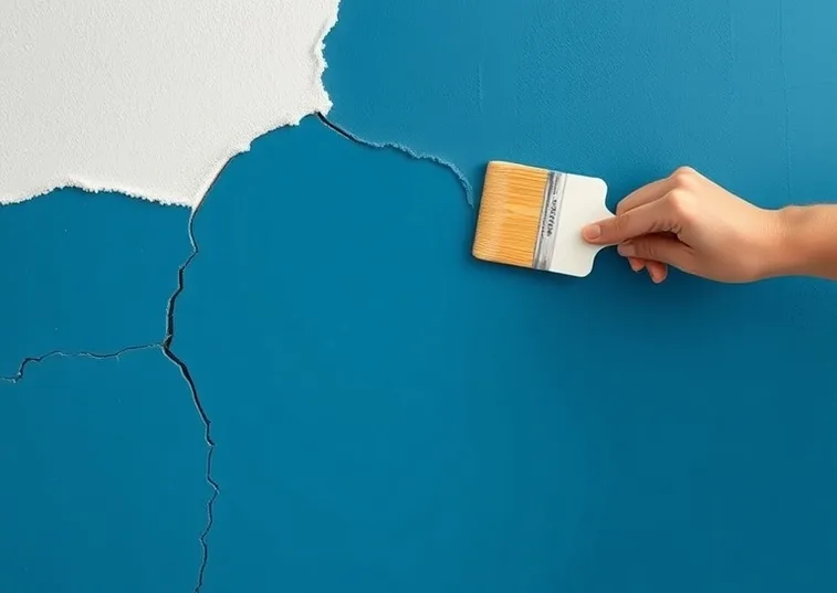 Ponçage et rebouchage des fissures avant mise en peinture