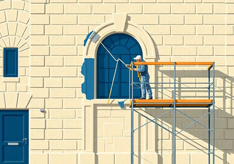 Ravalement de façade en pierre, nettoyage et application d'enduit